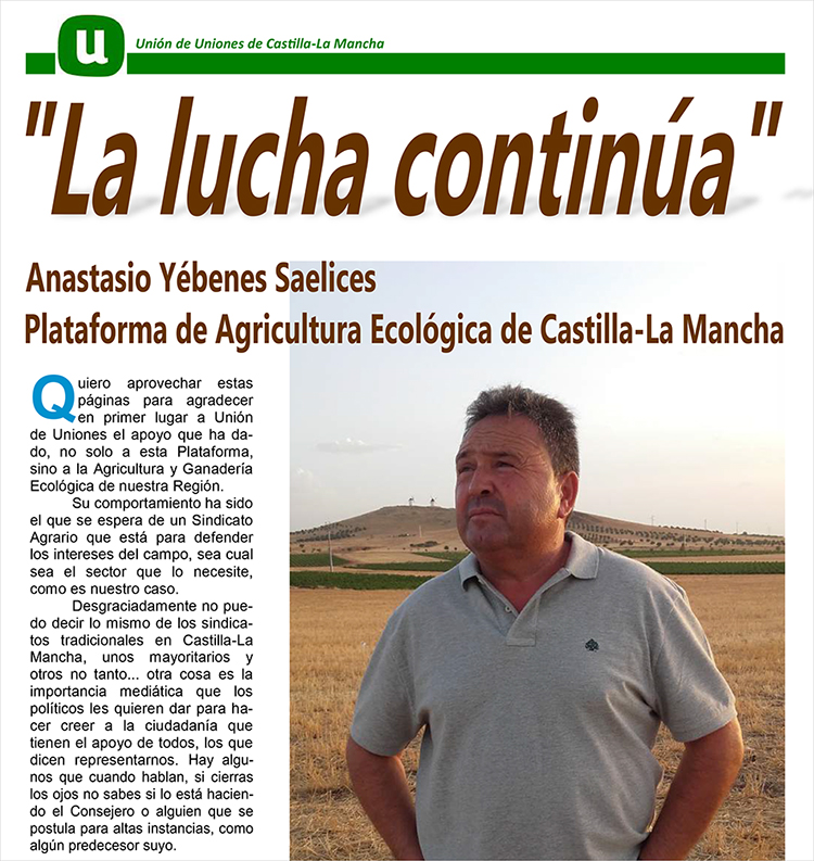 Artículo de Anastasio Yébenes, secretario de la Plataforma, en la Revista de Unión de Uniones de Castilla-La Mancha